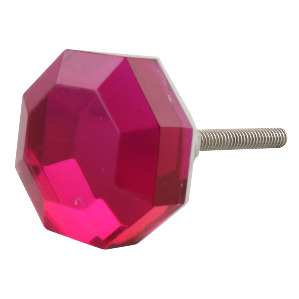 Queen Pink Flat Octagon Dresser Glass Knob Online