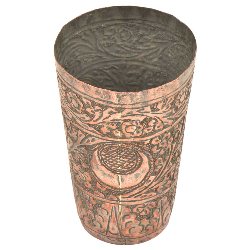 Copper Finely Engraved Islamic Lassi Cup