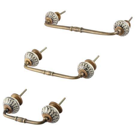 Black Leaf Ceramic Bridge Handle