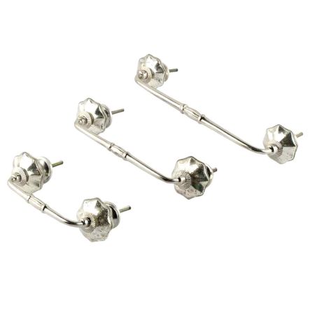 Antique Silver Glass Bridge Handle