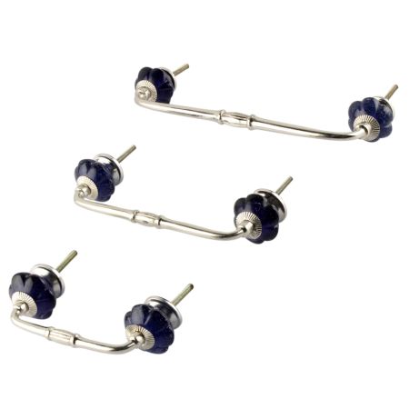 Navy Blue Melon Glass Bridge Handle