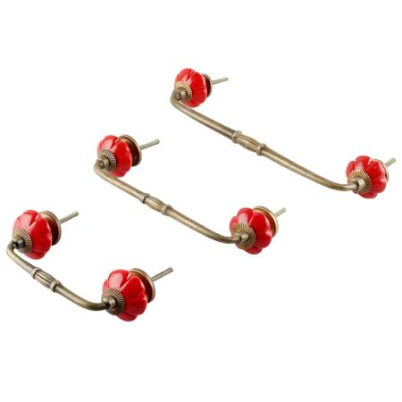 Red Melon Glass Bridge Handle