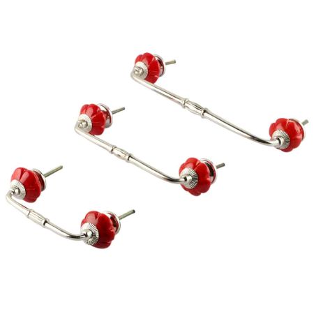 Red Melon Glass Bridge Handle