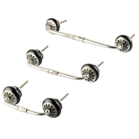 Black Strewn Flat Ceramic Bridge Handle