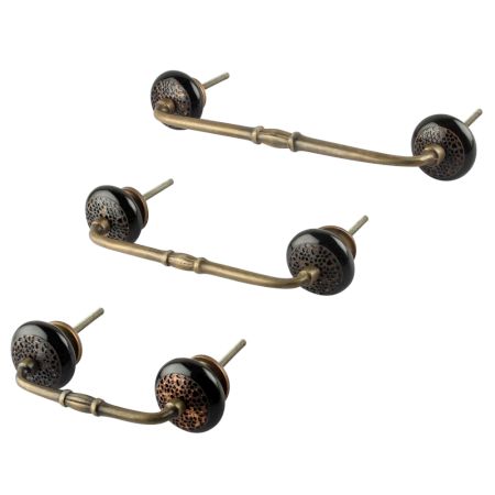 Black Strewn Flat Ceramic Bridge Handle