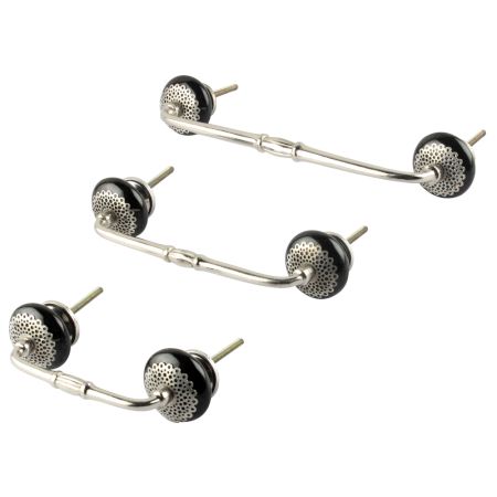 Black Strewn Flat Ceramic Bridge Handle