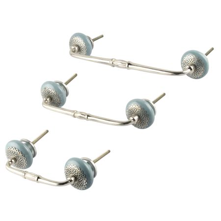 Grey Strewn Flat Ceramic Bridge Handle