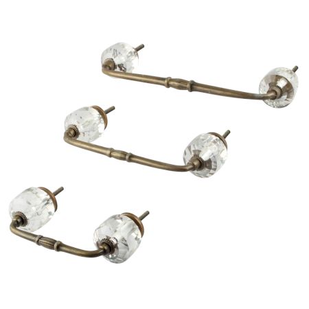 Clear Fine Cut Glass Bridge Handle