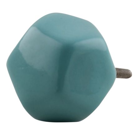 Solid Sea Green Octagon Ceramic Knobs Online