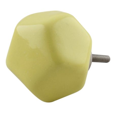 Solid Yellow Octagon Ceramic Knobs Online