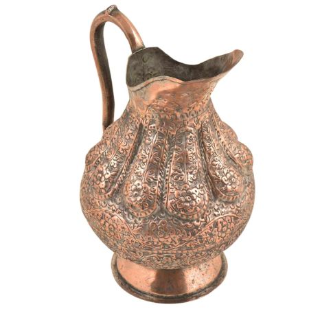 Handcraftedï¿½Ornate Repousse Brass Copper Pitcherï¿½Jug
