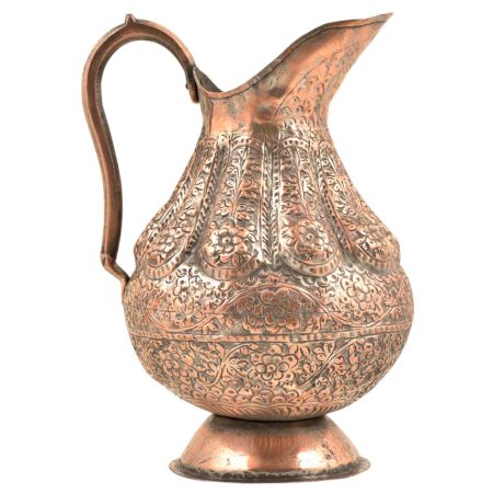 Handcraftedï¿½Ornate Repousse Brass Copper Pitcherï¿½Jug