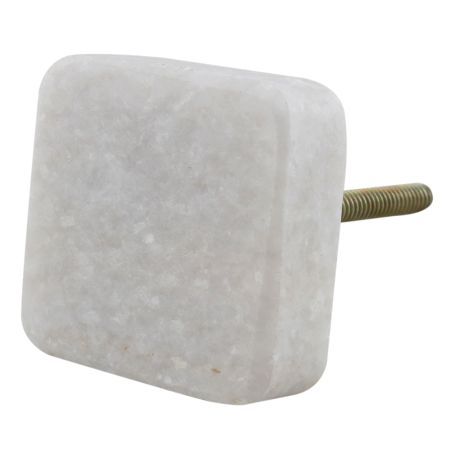 White Stone Square Cabinet Knobs Online