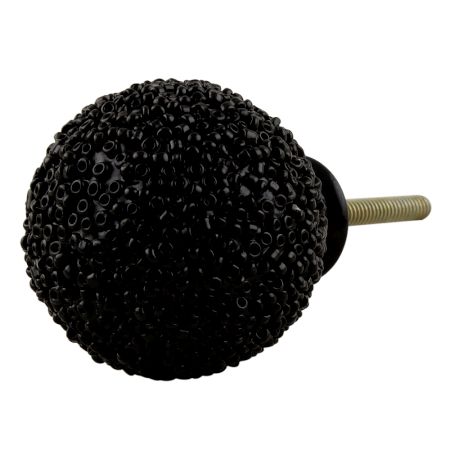 Black Glass Beads Cabinet Knobs