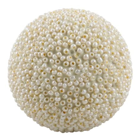 White Glass Beads Cabinet Knobs