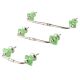 Green Glass Square Cut Bridge Handle