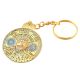 Big Flower Vintage 40 Years Calender Brass Keychain