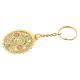 40 Year Calendar Brass Keychain With Big Flower Design And Scalloped Edges