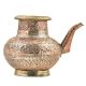 Brass Engraved Floral Design Copper Holy Water Pot With A Stout