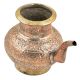 Brass Engraved Floral Design Copper Holy Water Pot With A Stout