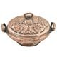 Engraved Kashmiri Copper Rice Bowl With Lid And Handles