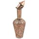 Elegant Copper Water Container With Slender Neck And Conical Lid