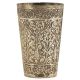 Engraved Deeply Carved White Metal Lassi Glass