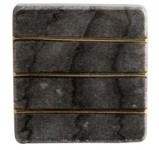 Grey Stone Square Gold Line Cabinet Knobs Online