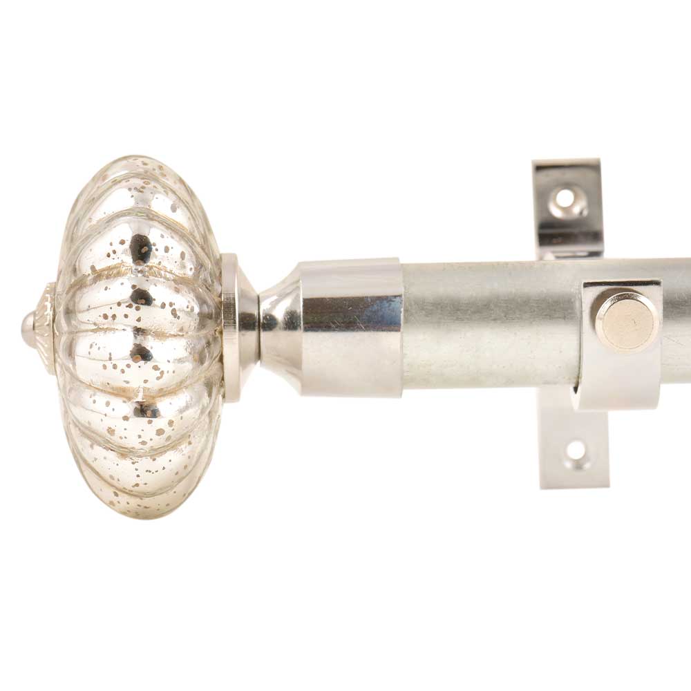 Ceramic Big Flower Shaped Silver Curtain Rod Finial