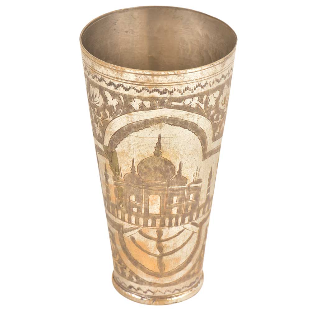 Brass Punjabi Lassi Glass With Mosque Design