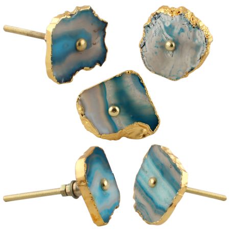 Turquoise Agate Stone Cabinet Knobs
