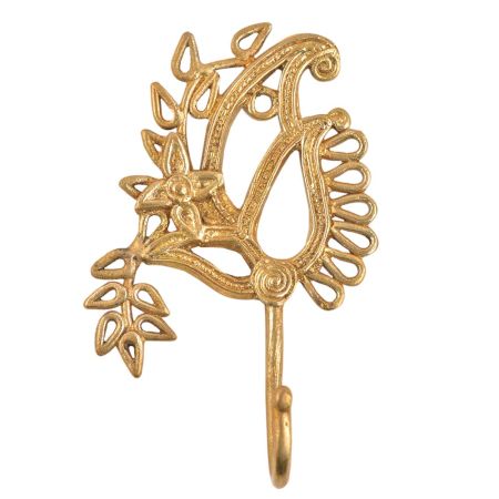 Traditional Brass Parsley and Leaf Wall Hook 