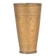 Tall Jai Hind Vintage Brass Lassi Glasses with Floral Engravings