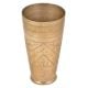 Faded Engraved Design Brass Lassi Glass With Leaf In Geometrical Pattern