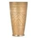 Faded Engraved Design Brass Lassi Glass With Leaf In Geometrical Pattern