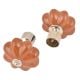 Ceramic Big Flower ShapedÂ Orange Curtain Rod Finial