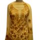 Light Yellow Designer Dress Georgette With Golden Yellow Floral Embroidery And Duppata