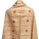 Handmade Cream Semi Pashmina Jaal Design Needle Work Shawl