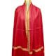 Handmade Semi Pashmina Blood Red Border Embroidery  Design Needle Work Shawl