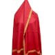 Handmade Semi Pashmina Blood Red Border Embroidery  Design Needle Work Shawl
