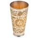 Silver Polished Leaf Design North Indian Brass Punjabi Cup Glass