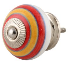 Orange Red Striped Knob