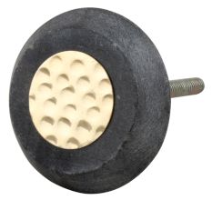 Grey Electrum Plate Round Stone Cabinet Knobs