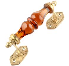 Amber Glass Big Gold Door Handles