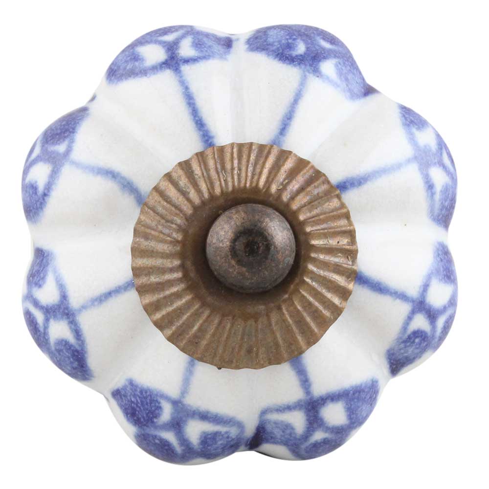 Blue Shamrock Ceramic Knob