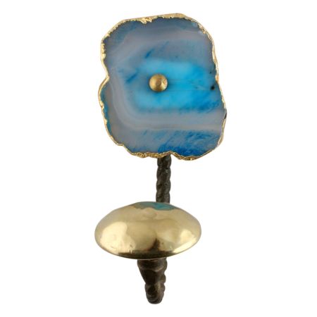 Turquoise Agate Stone Hook In Antique Fitting