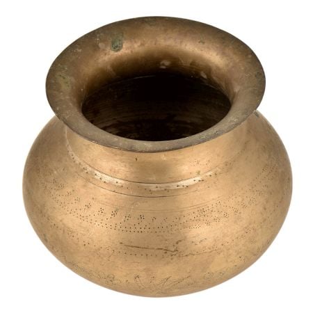 Small Flowers Etched In The centre Of Brass Water Pot