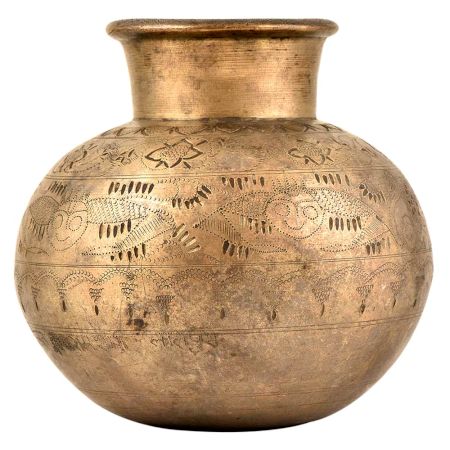 Hand Engraved Brass Decorative Metal water Pot