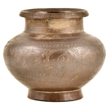 Engraved Design Brass Pot for Hindu Ceremonies
