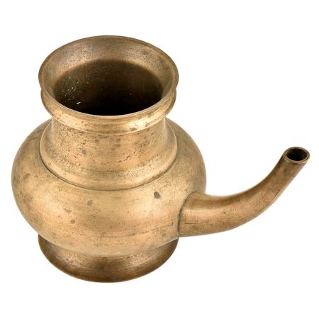 Brass  Handmade Kindi Water Pot With A Curved Spout